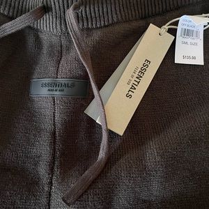 Essentials Fear of God Women's Off Black Waffle Knit Lounge Pants Size Small NWT